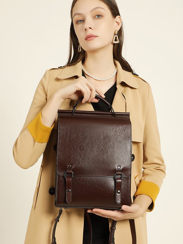 Glossy Leather Backpack