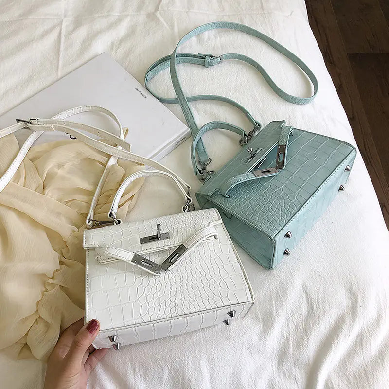 Crocodile Texture Luxury Handbag