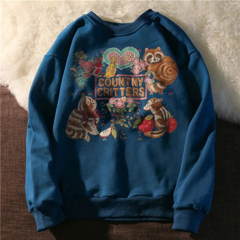 Stand Collar Embroidery Sweater Coat