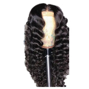 Natural Black Small Curly Wave Wig - 14" High-Temperature Fiber