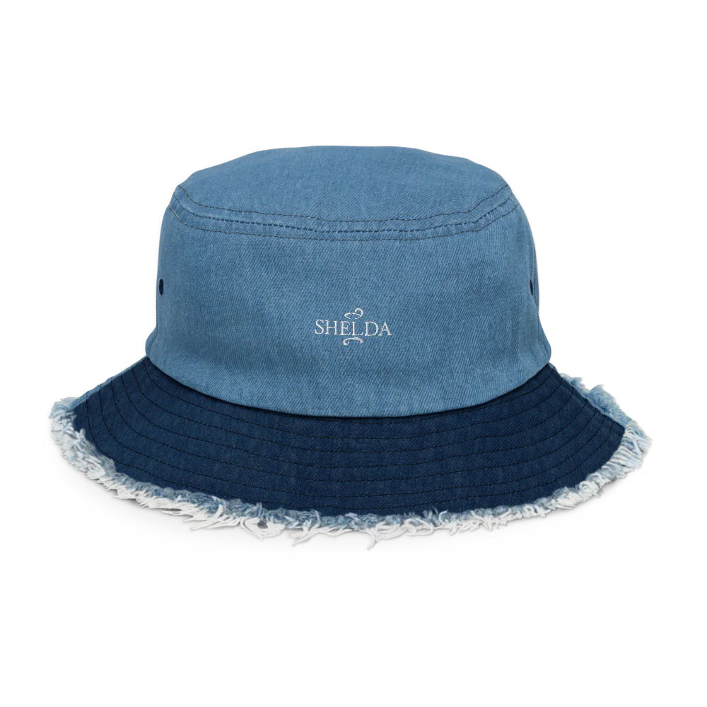 Distressed Denim Bucket Hat