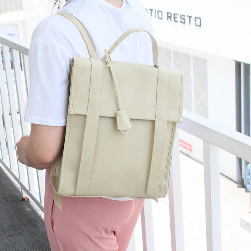 High-Capacity Leather Backpack