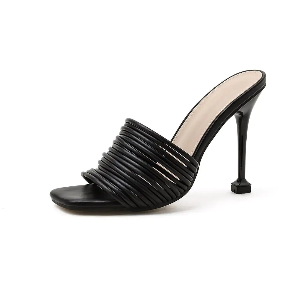 Thin Square Toe High Heels and Sandals