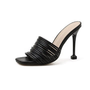 Thin Square Toe High Heels and Sandals