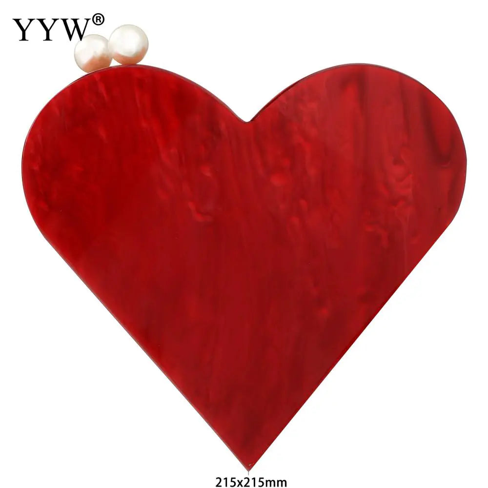 Heart Acrylic Clutch Handbag