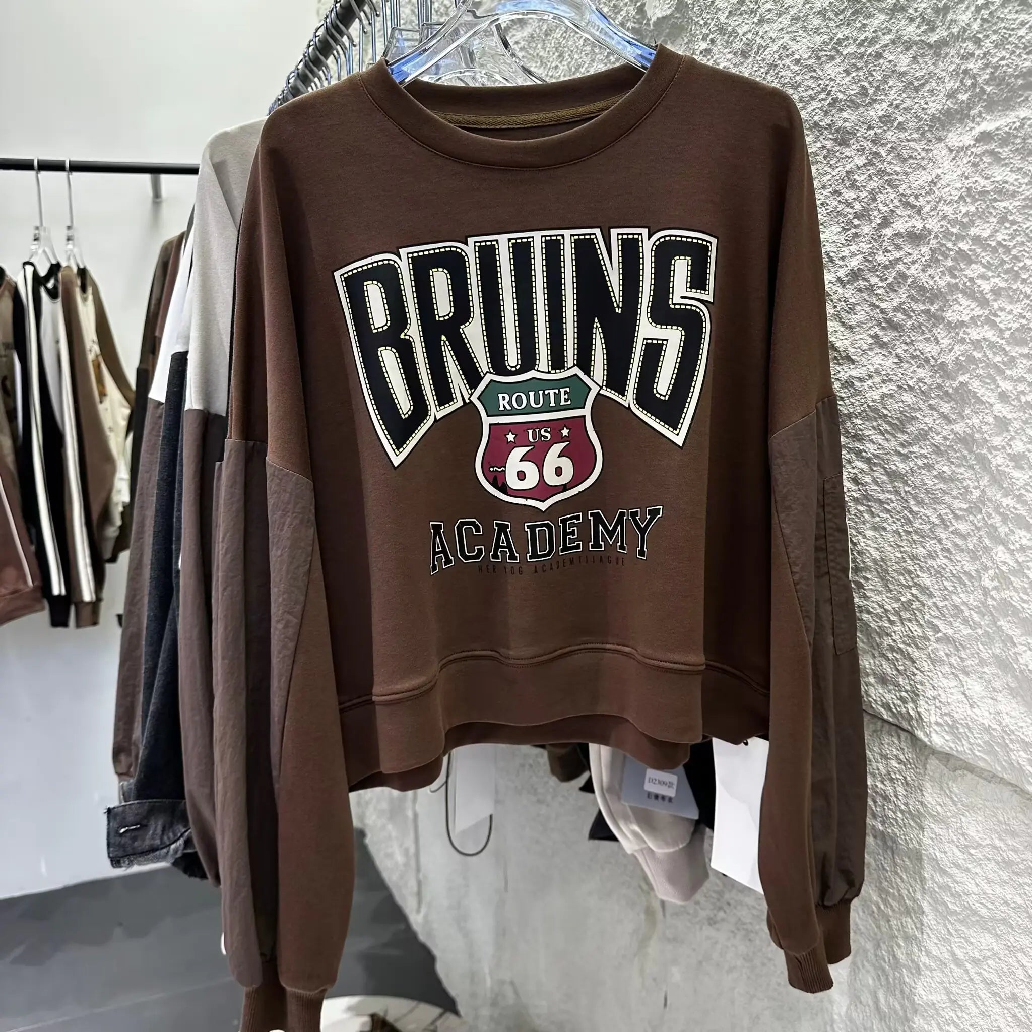 Letter Printed Patchwork Pullover Chic