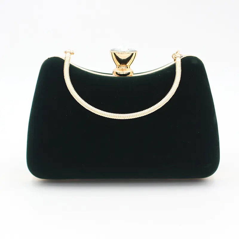 Vintage Velour Evening Clutch with Top Handle
