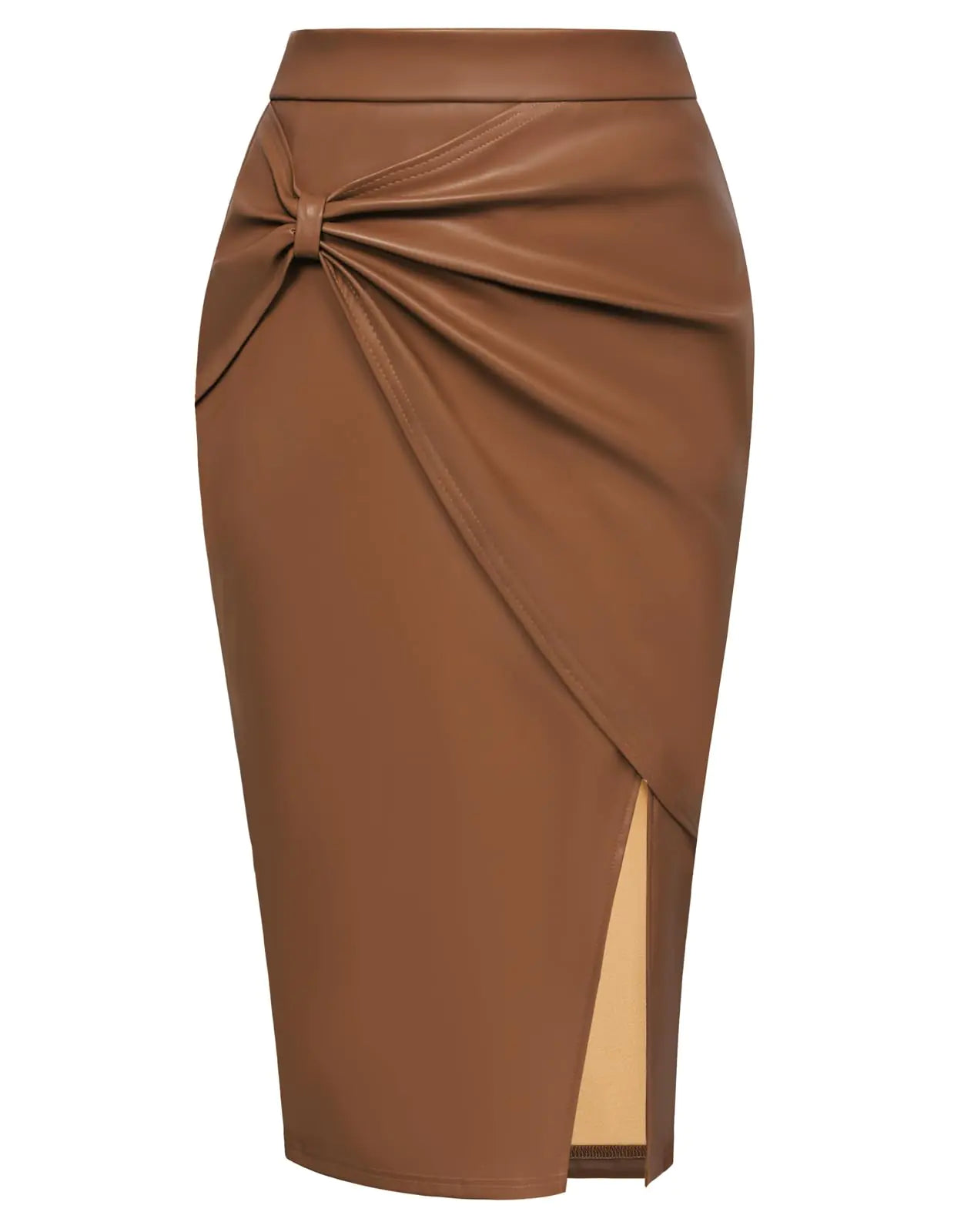 Poque High Waisted Leather Skirt
