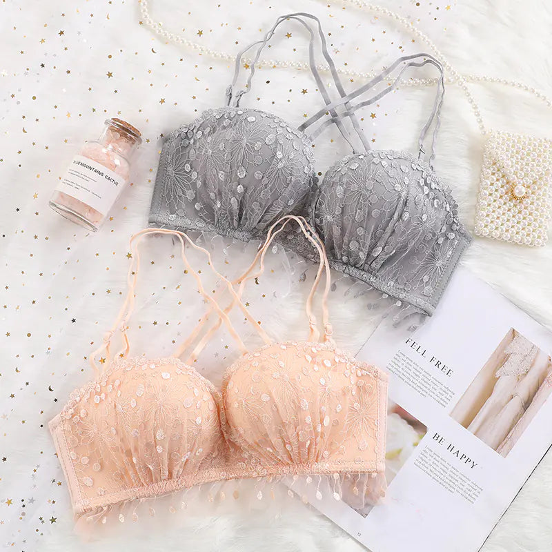 Lace Floral Cup Support Bra