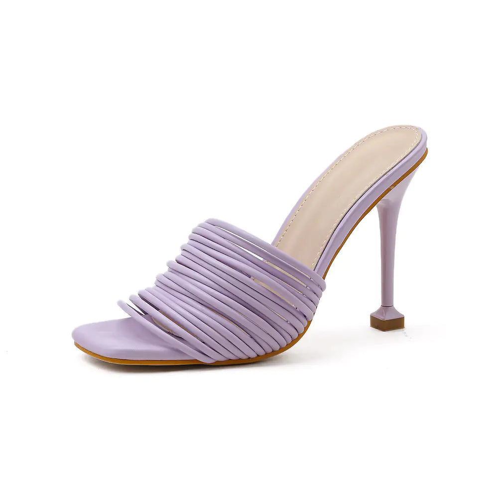 Thin Square Toe High Heels and Sandals