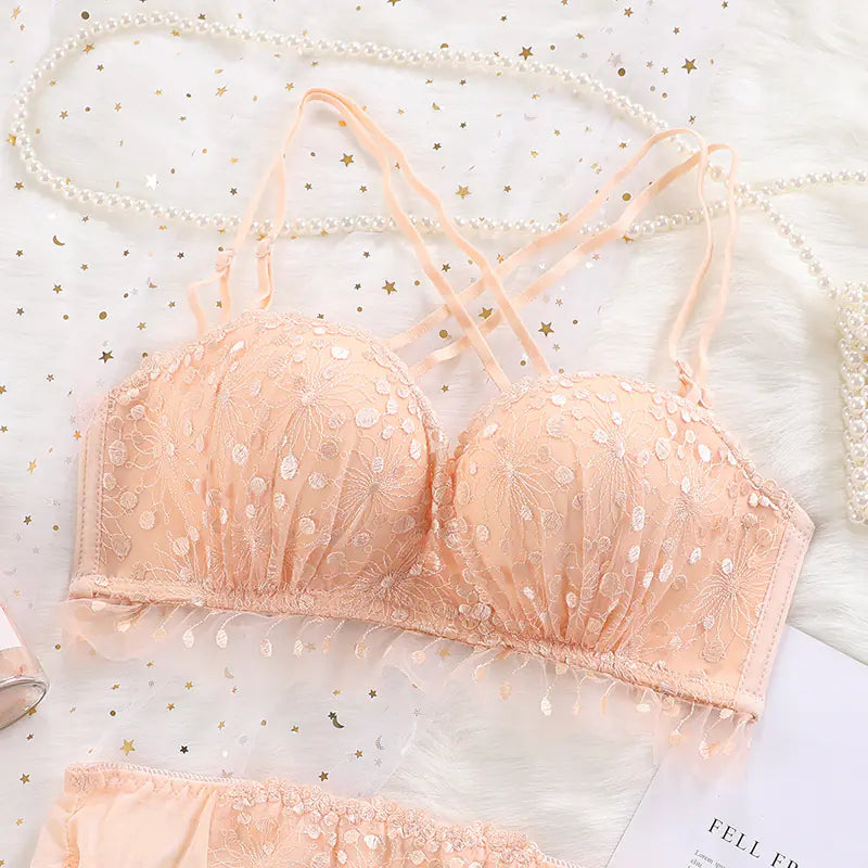 Lace Floral Cup Support Bra