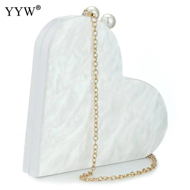 Heart Acrylic Clutch Handbag