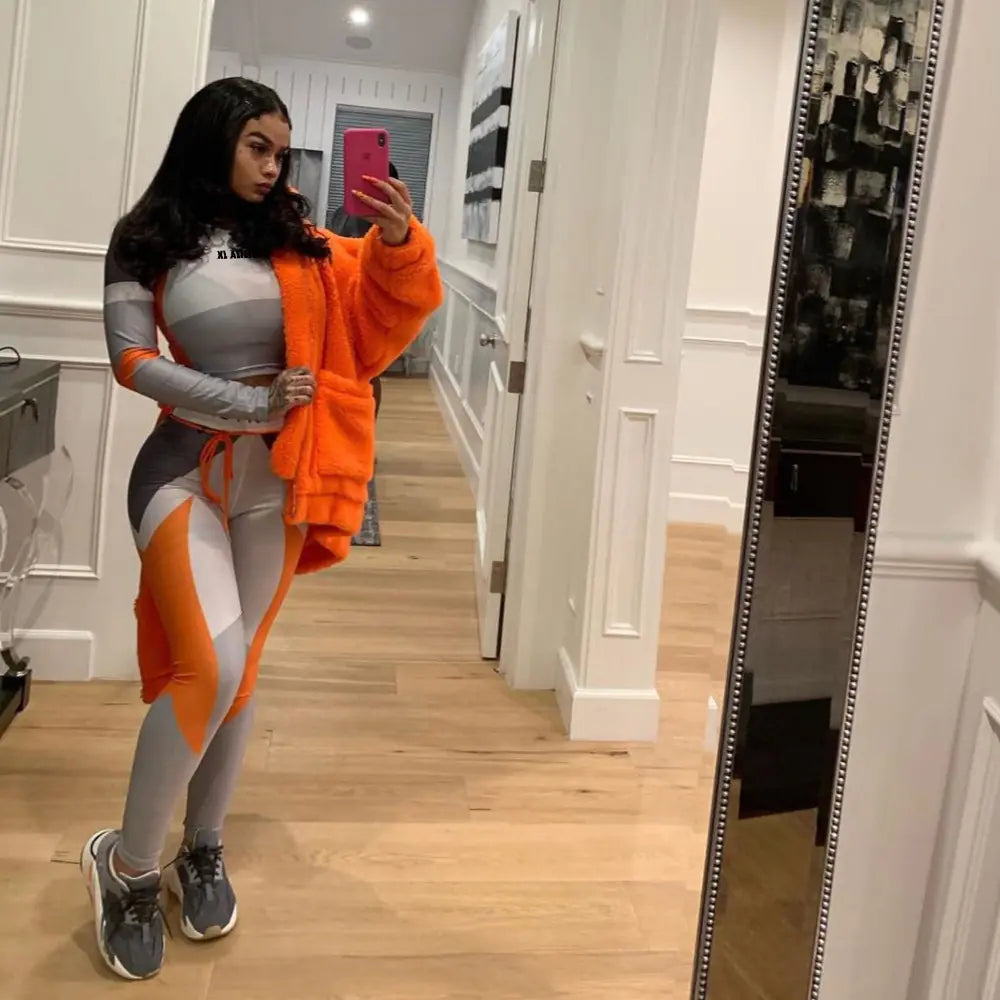 Long Sleeve Crop Top & Leggings Set