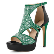 Starlit Rhinestone Platform Heels