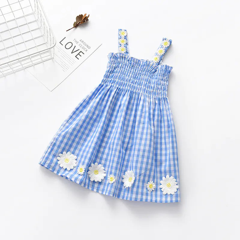 Plaid Dress Princess Suspender Skirt