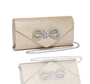 Silver Bow Rhinestone