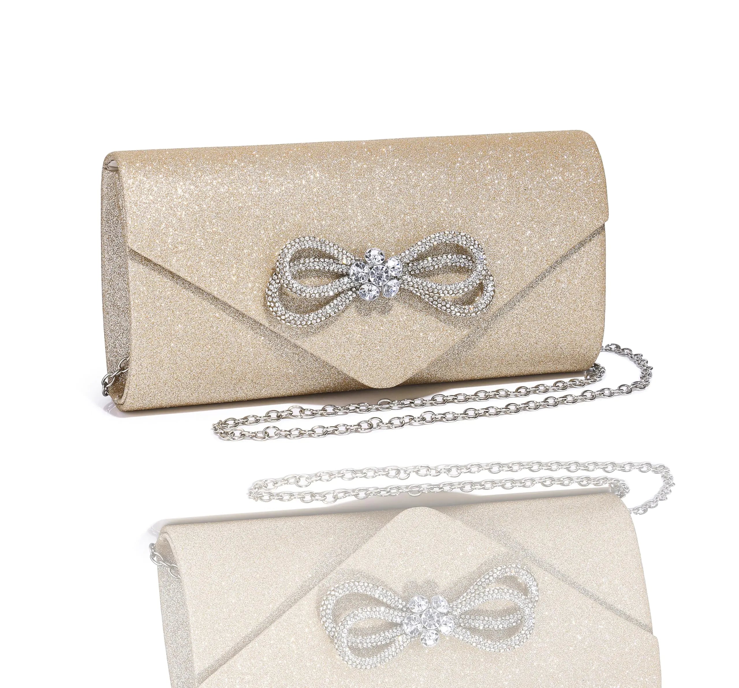 Silver Bow Rhinestone