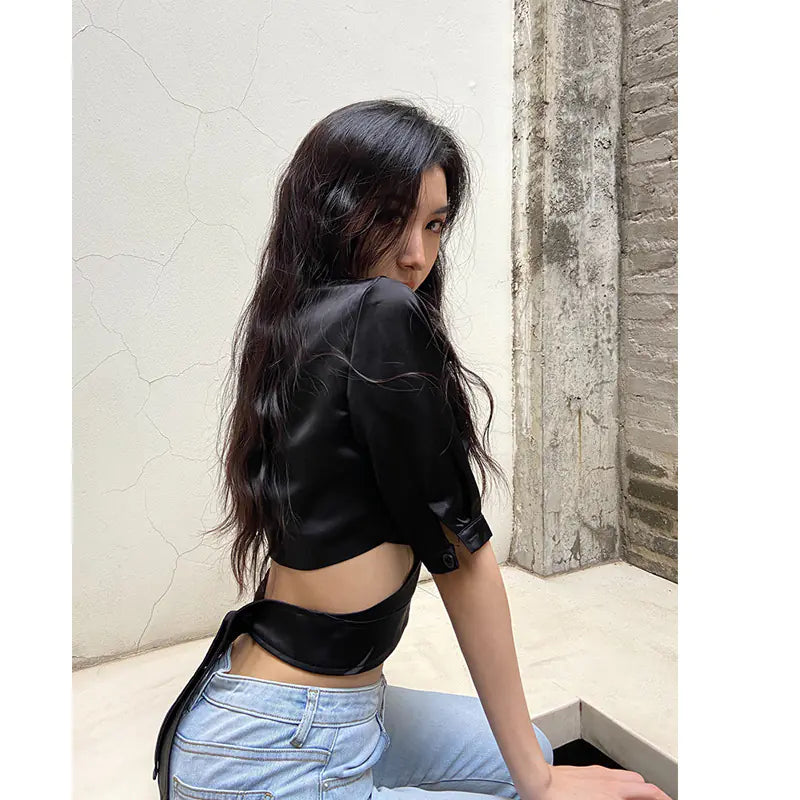 Vintage Backless Crop Top