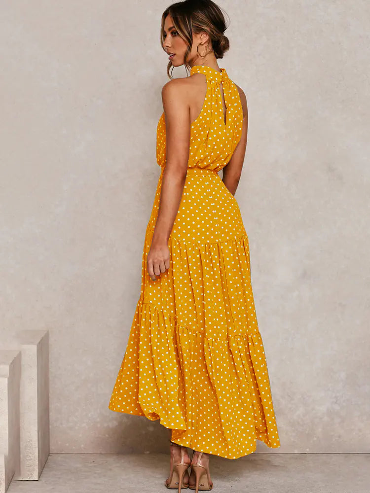 Women's V-neck Halter Dress