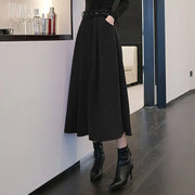 Wool Pleated Umbrella Skirt