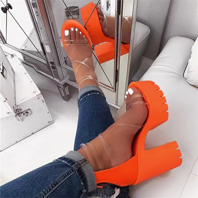 Waterproof Chunky Heel Sandals