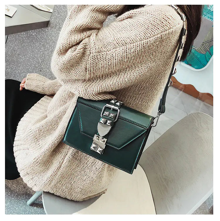 Rivet Detail Square Crossbody Bag