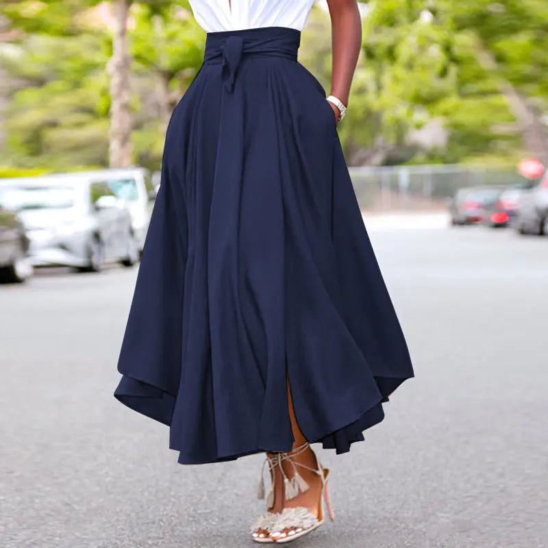 Vintage Summer Long Maxi Skirts with Zipper