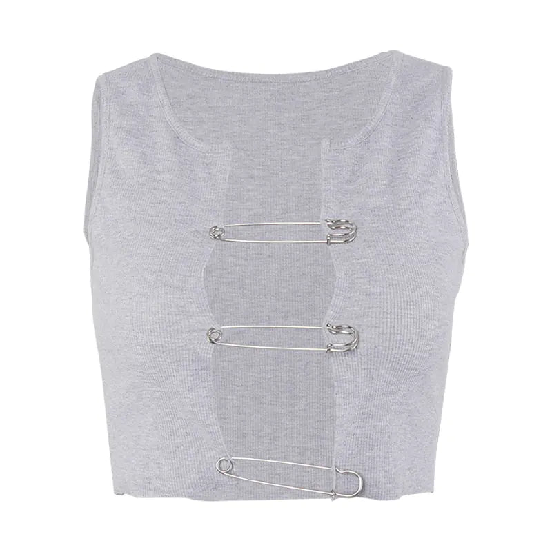 Chic Ribbed Sleeveless Cropped