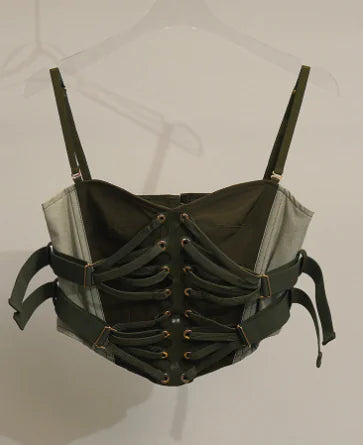 Work Style Fashion Design Collision Color Split Splicing Suspenders Tank Top