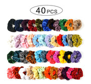 40 Color Gold Velvet Hair Ties Luxurious Elegance