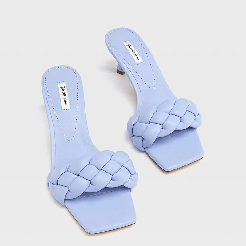 Square Open Toe High Heel Sandals