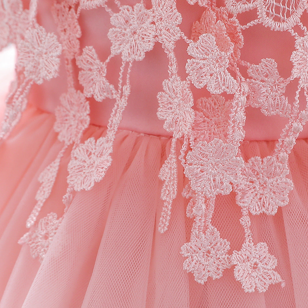 Enchanting Lace Flower Pearl Birthday Gown