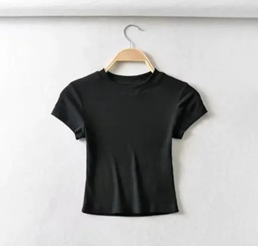Sexy Summer Slim Fit O-Neck Crop Top