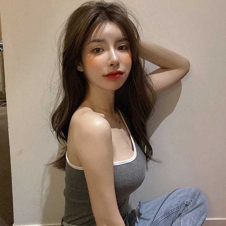 Sexy One-Shoulder Irregular Cropped Tank Top