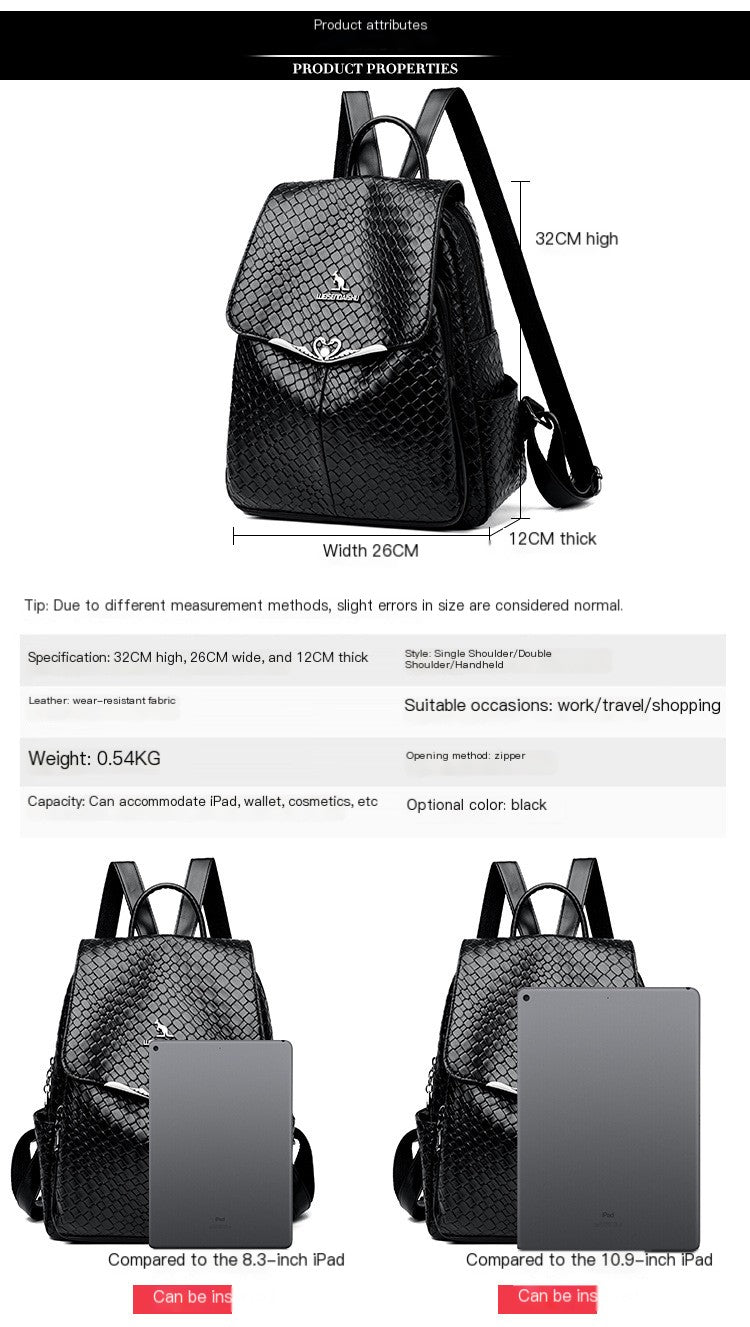 Woven Travel Large Capacity Casual Backpack