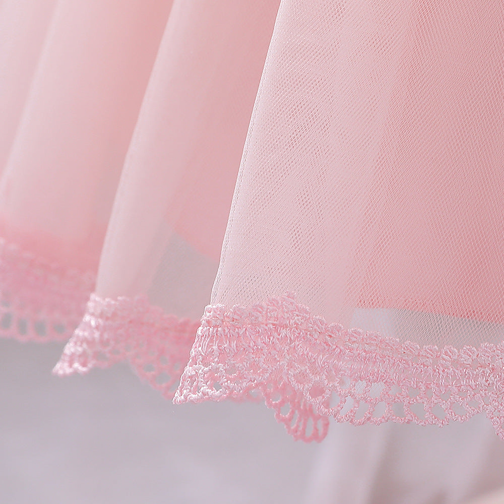 Enchanting Lace Flower Pearl Birthday Gown