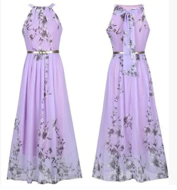 Bohemian Floral Chiffon Maxi Dress