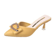 High Heel Pointed Lady Stiletto Sandals with Rhinestones