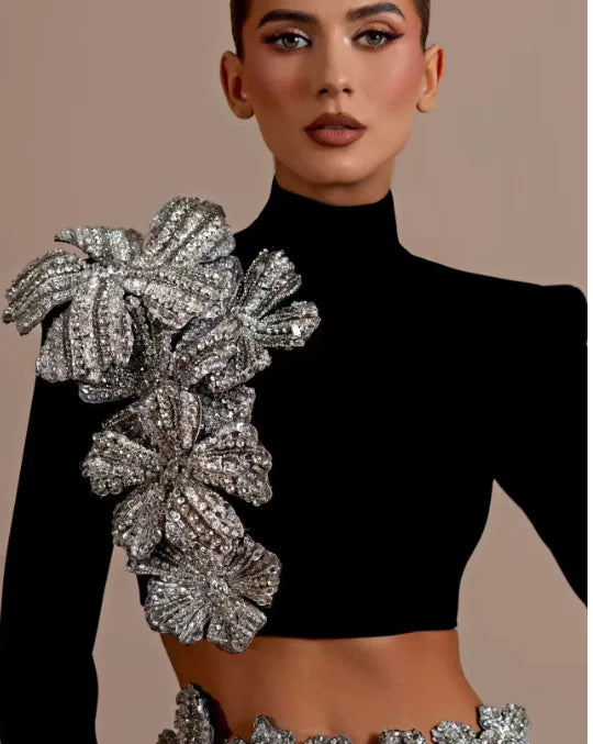 Black Top & Skirt Set