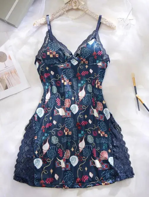 Sexy Lace Trim Night Dress