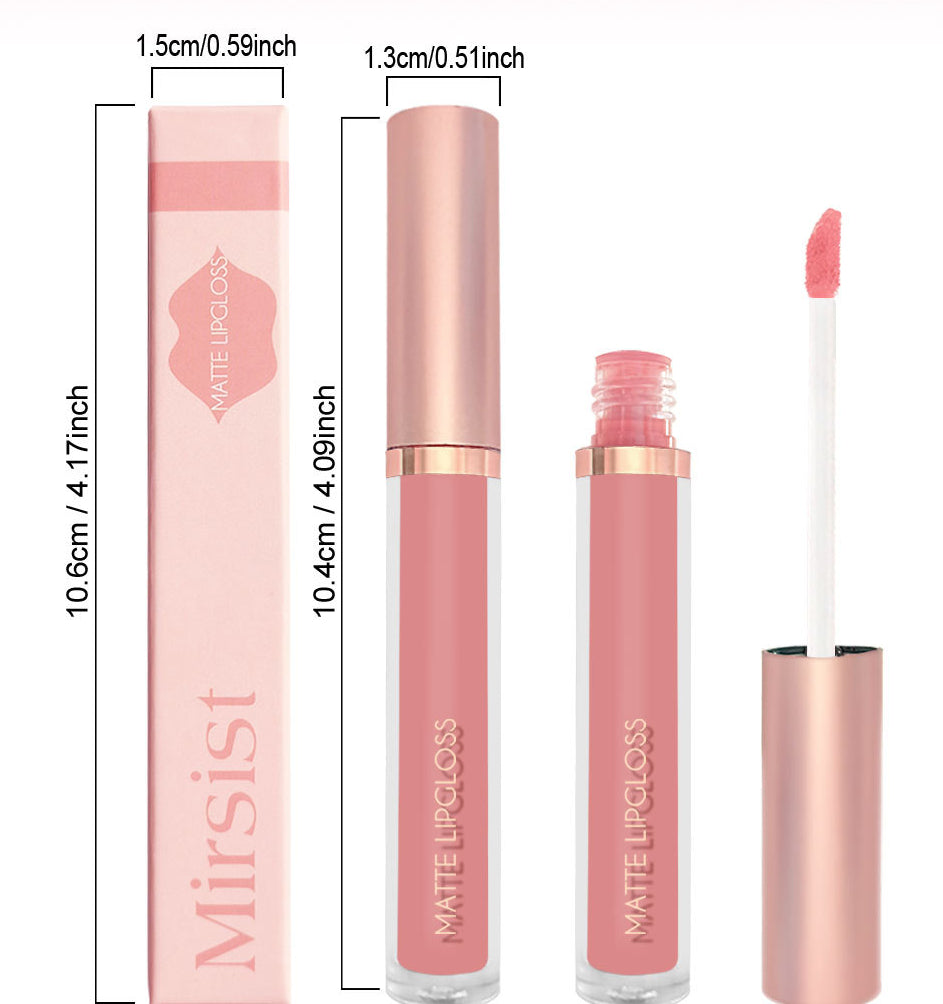 12-Color Matte Lip Gloss in Nude Shades