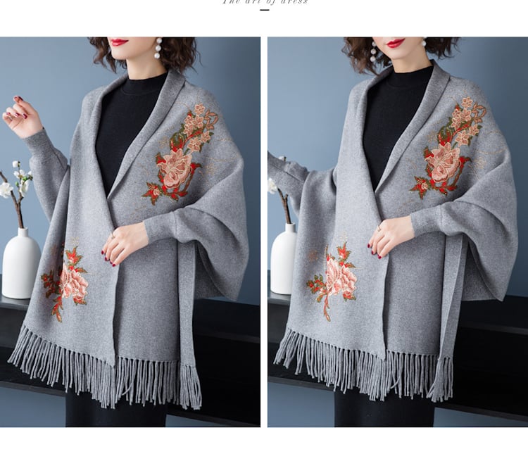 Embroidered Cape Luxury