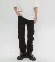 Wide-Leg High-Waist Denim Trousers