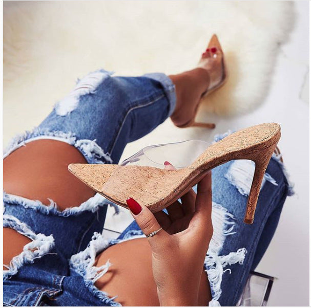 Fish Mouth Transparent Stiletto Sandals