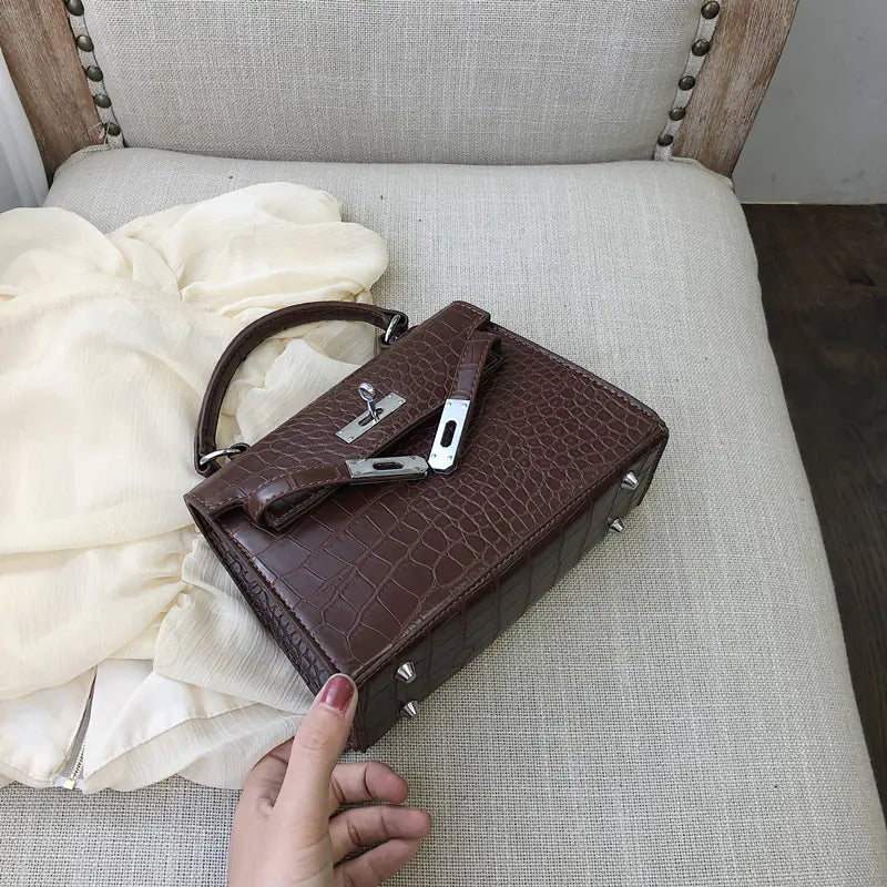 Crocodile Texture Luxury Handbag