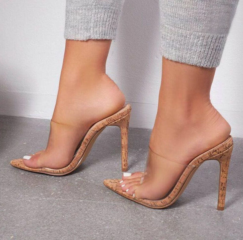 Fish Mouth Transparent Stiletto Sandals