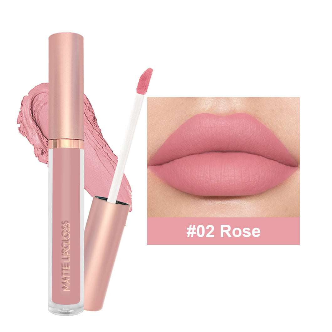 12-Color Matte Lip Gloss in Nude Shades