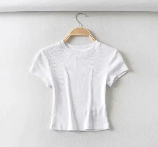 Sexy Summer Slim Fit O-Neck Crop Top