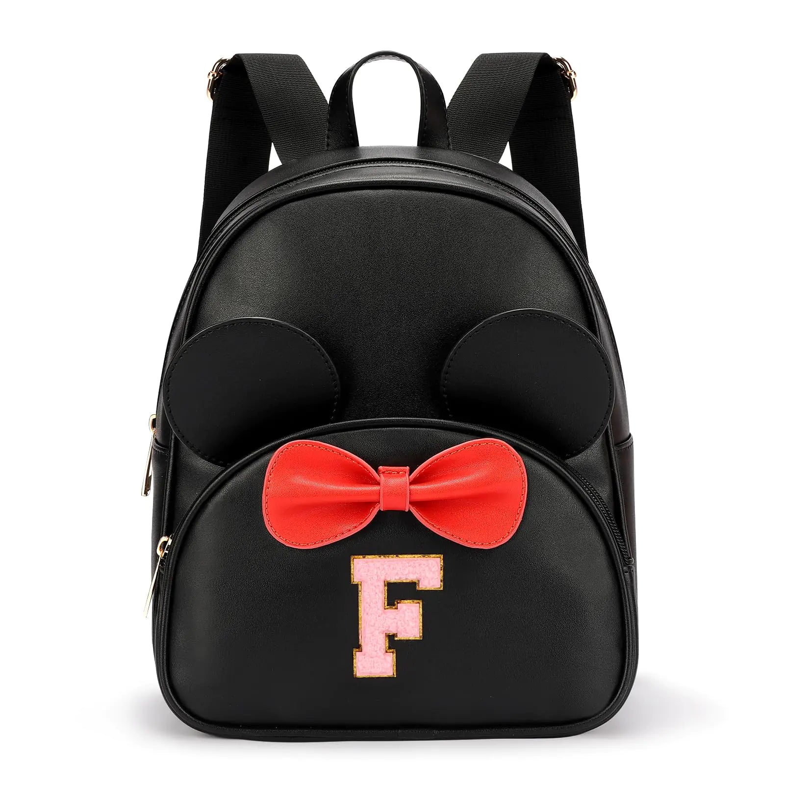 Letter Patch Mini PU Leather Princess Backpack