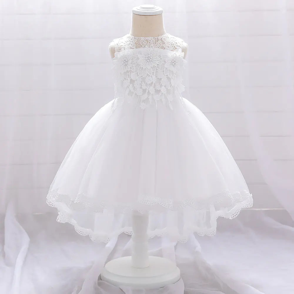Enchanting Lace Flower Pearl Birthday Gown
